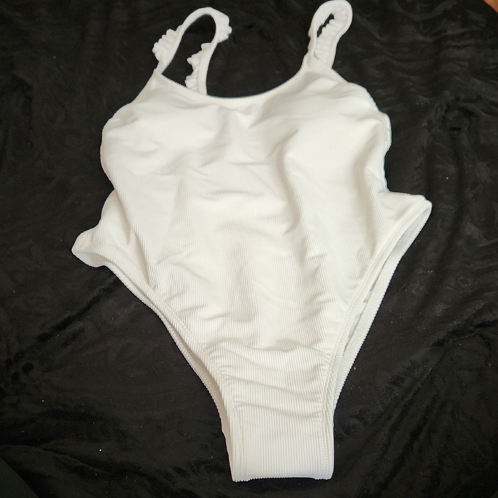 Target White Ribbed Swimwear
